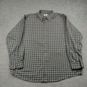 LL Bean Shirt Mens 2XL Plaid 100% Cotton Button Front Long Sleeve Casual 503307